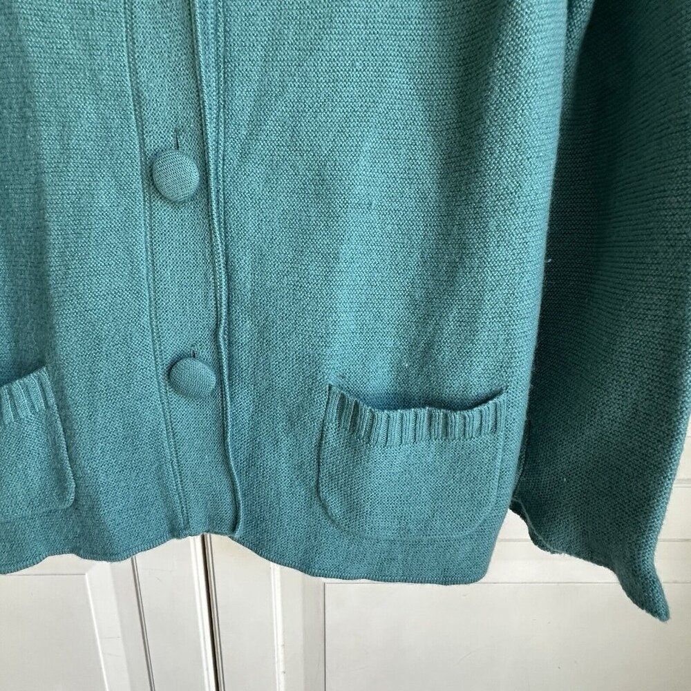 Pendelton Merino Wool Cardigan Sweater Womens Medium Vintage Green - Picture 6 of 8